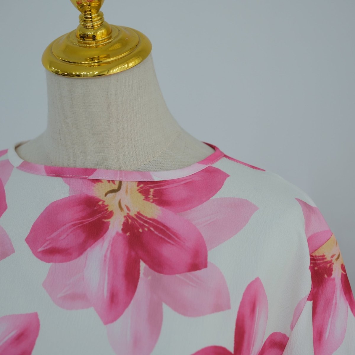Robe Maxi Froissée Délavée à Imprimé Floral (MS437)