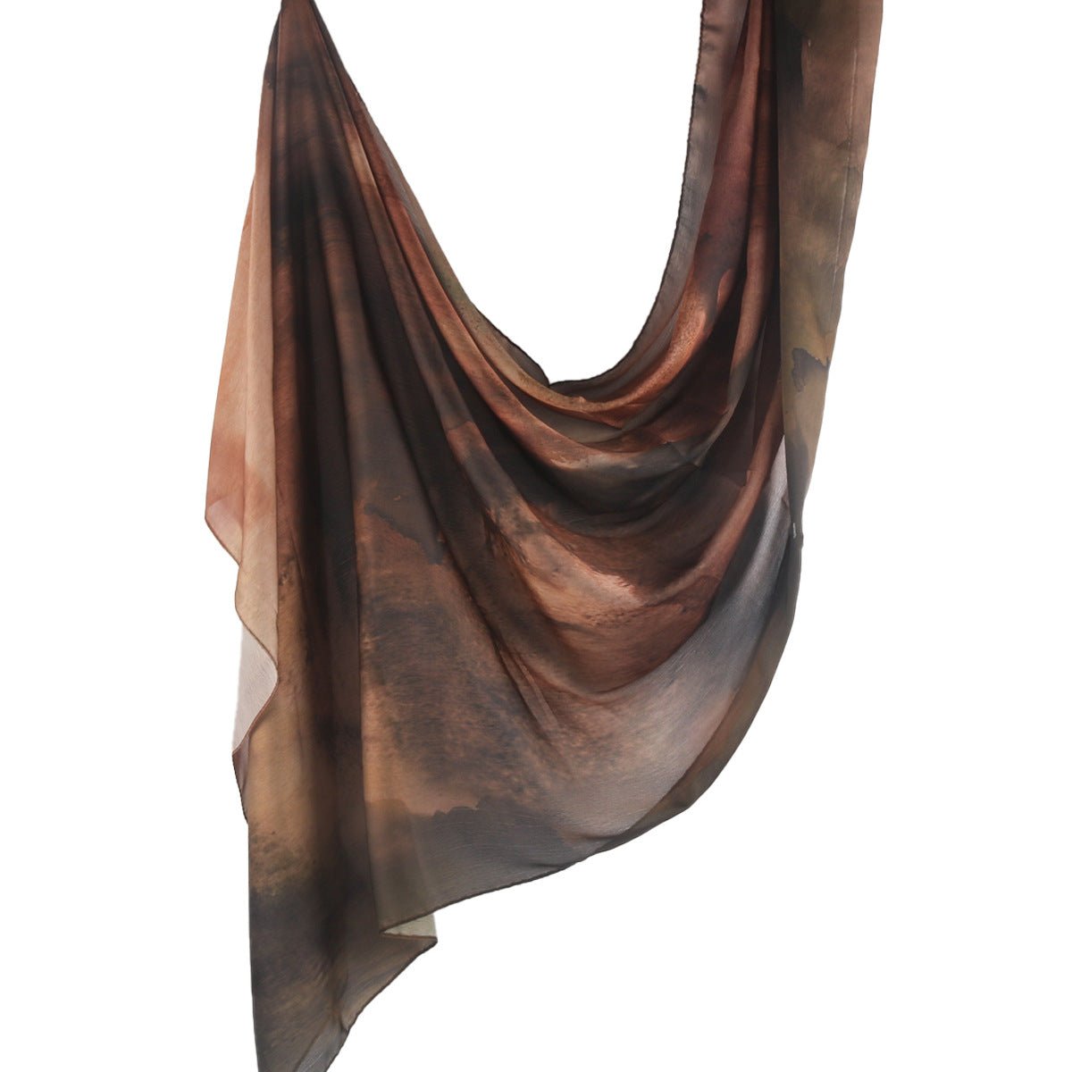 Foulard Hijab en Soie Imprimé Marbre (MH209)