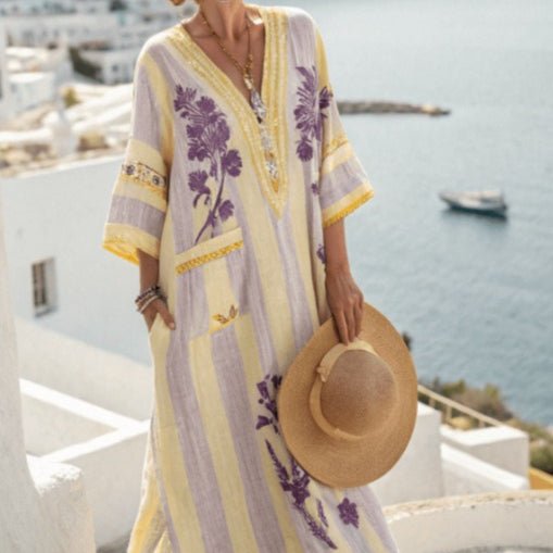 Robe Kaftan Maxi Imprimée (MS419)