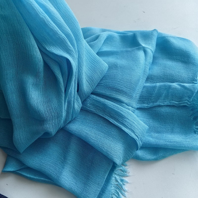 Hijab en coton à pompons | Hijab en crêpe à pompons (MH086)