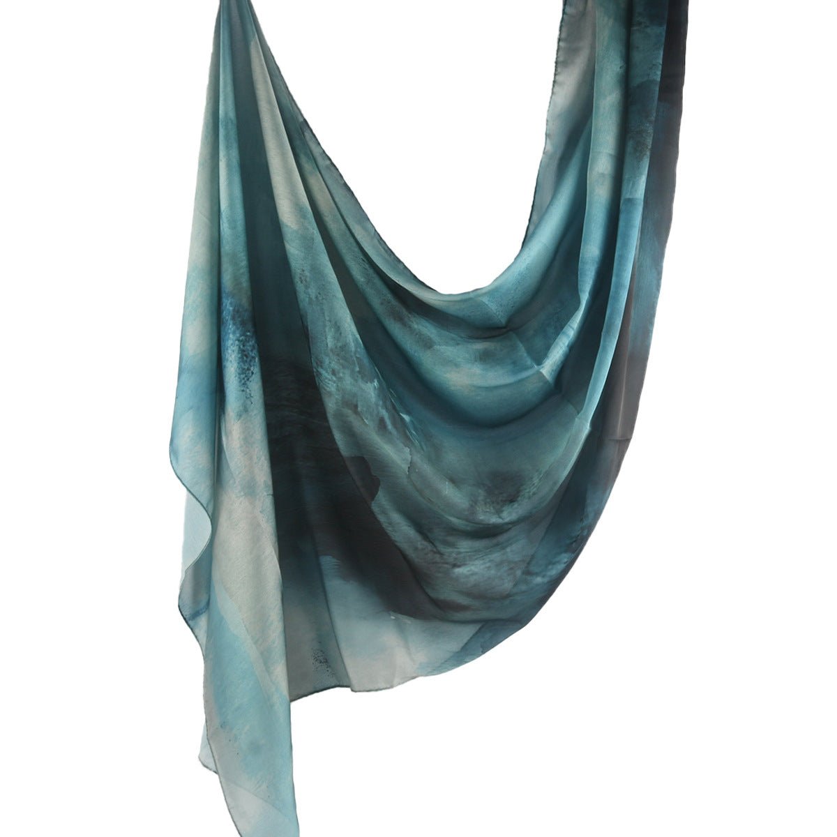 Foulard Hijab en Soie Imprimé Marbre (MH209)