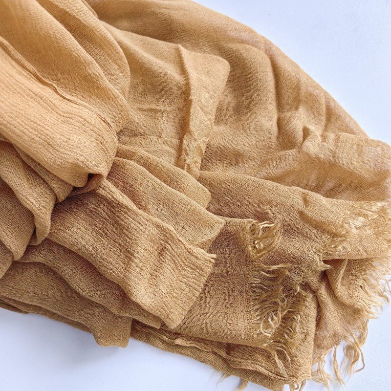Hijab en coton à pompons | Hijab en crêpe à pompons (MH086)