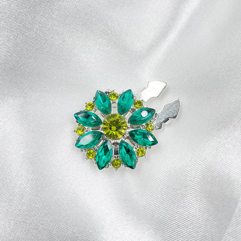 Cache-boutons strass | Pinces décoratives fleurs cristal (MAC359)