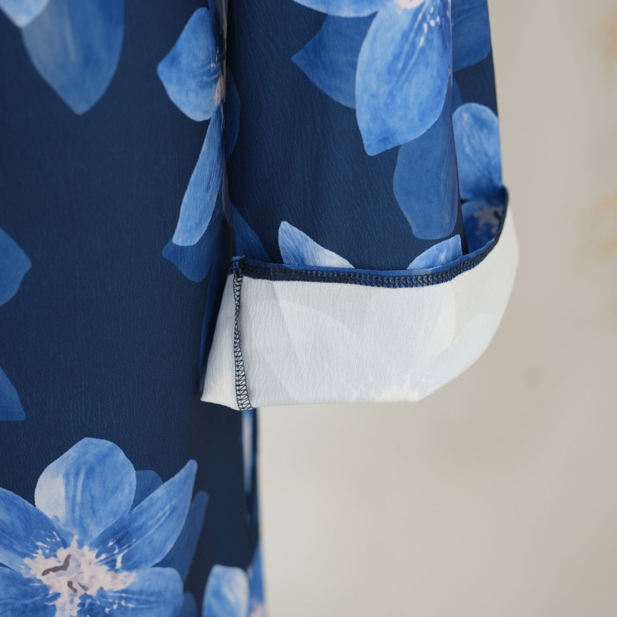 Robe Maxi Froissée Délavée à Imprimé Floral (MS437)