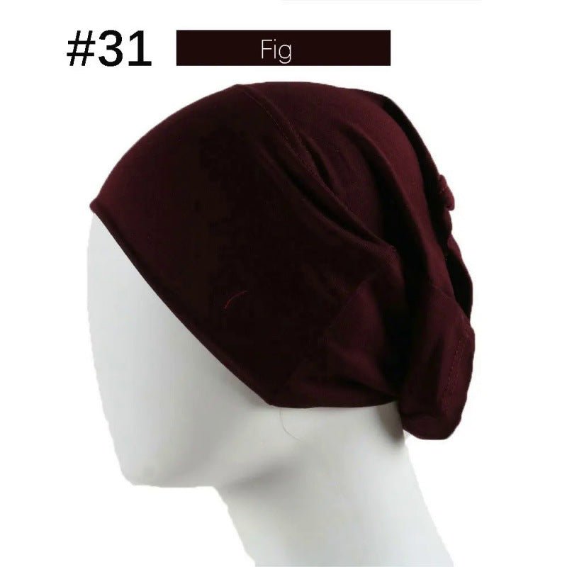 Bonnet Hijab en Coton Mercerisé | Bonnet Tube Extensible (MH198)
