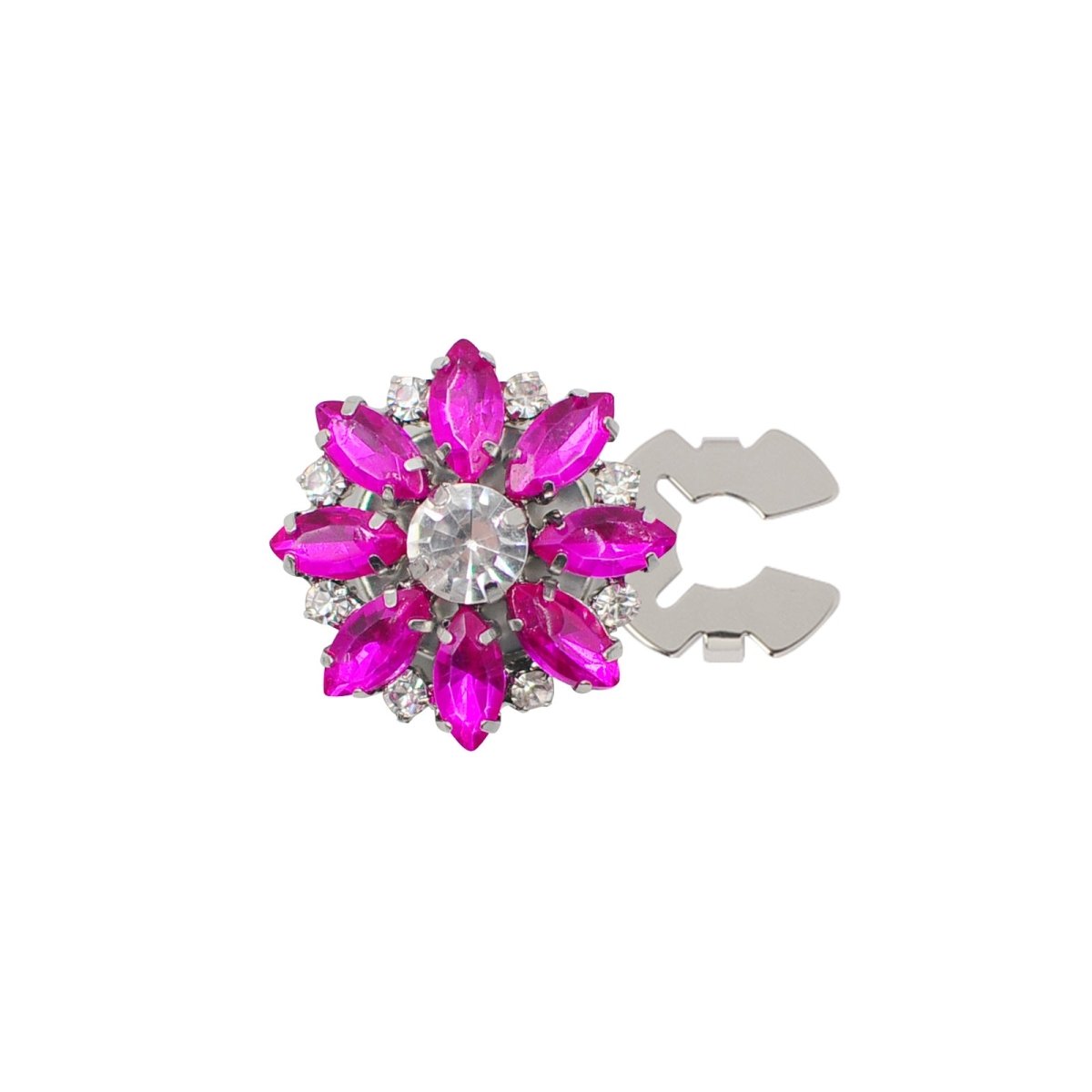 Cache-boutons strass | Pinces décoratives fleurs cristal (MAC359)