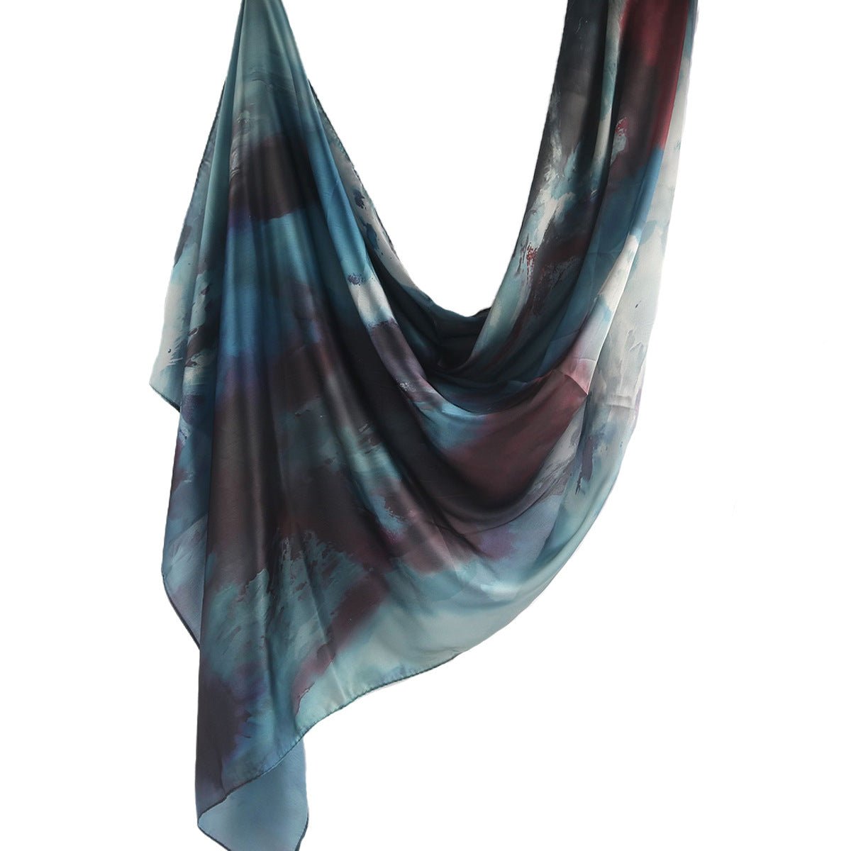 Foulard Hijab en Soie Imprimé Marbre (MH209)