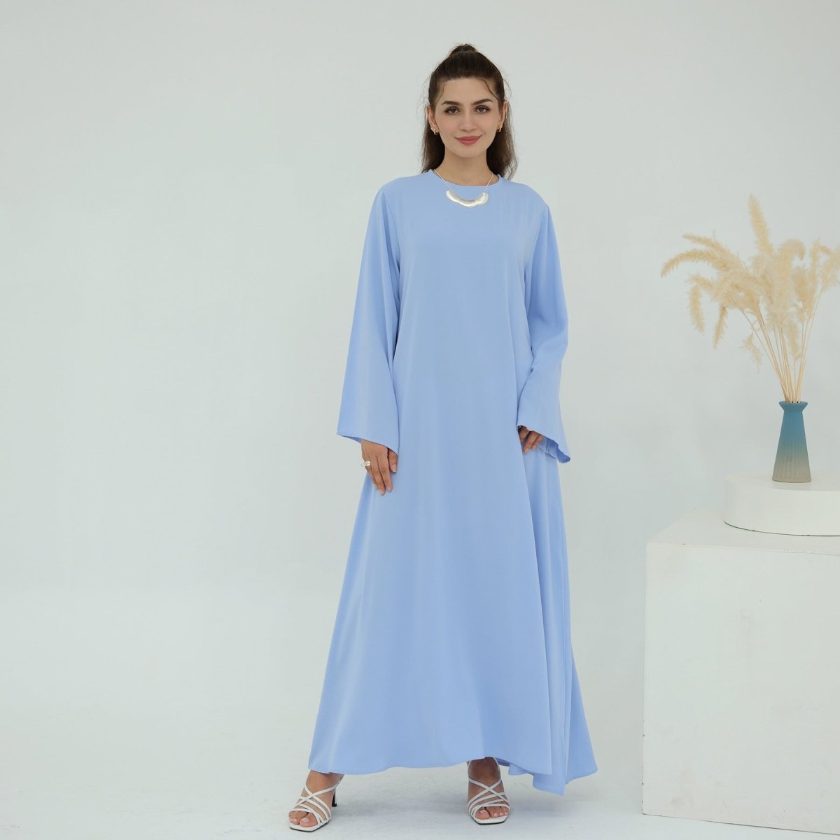 Abaya ouverte en mesh floral 3D (MOA288)