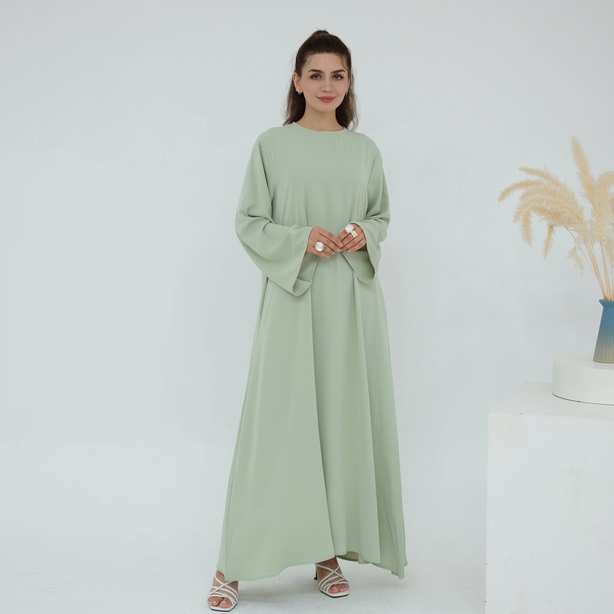 Abaya ouverte en mesh floral 3D (MOA288)