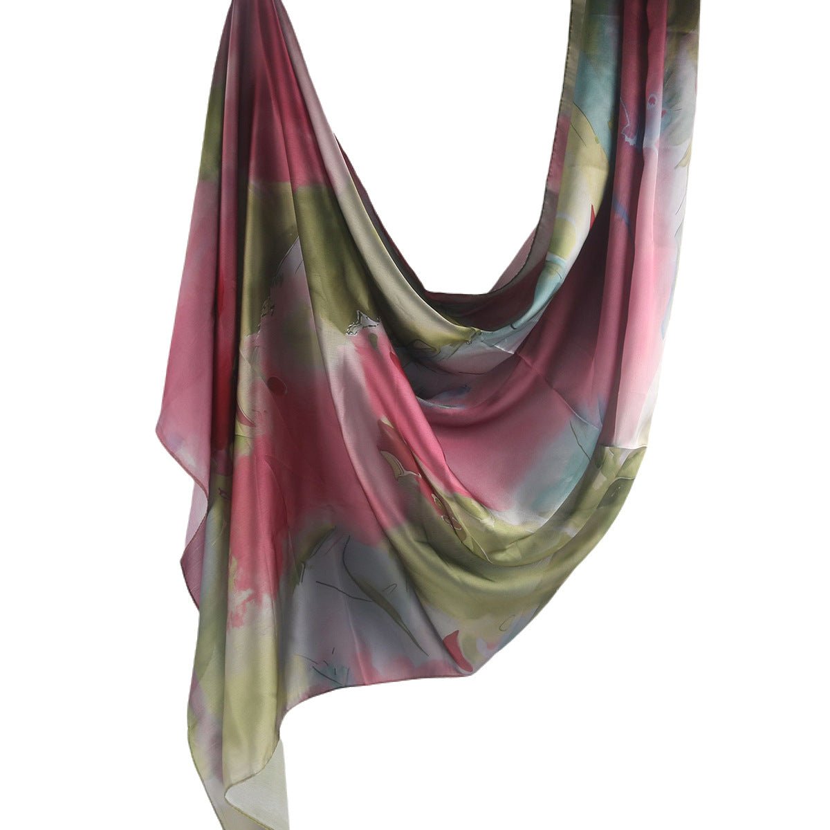 Foulard Hijab en Soie Imprimé Marbre (MH209)