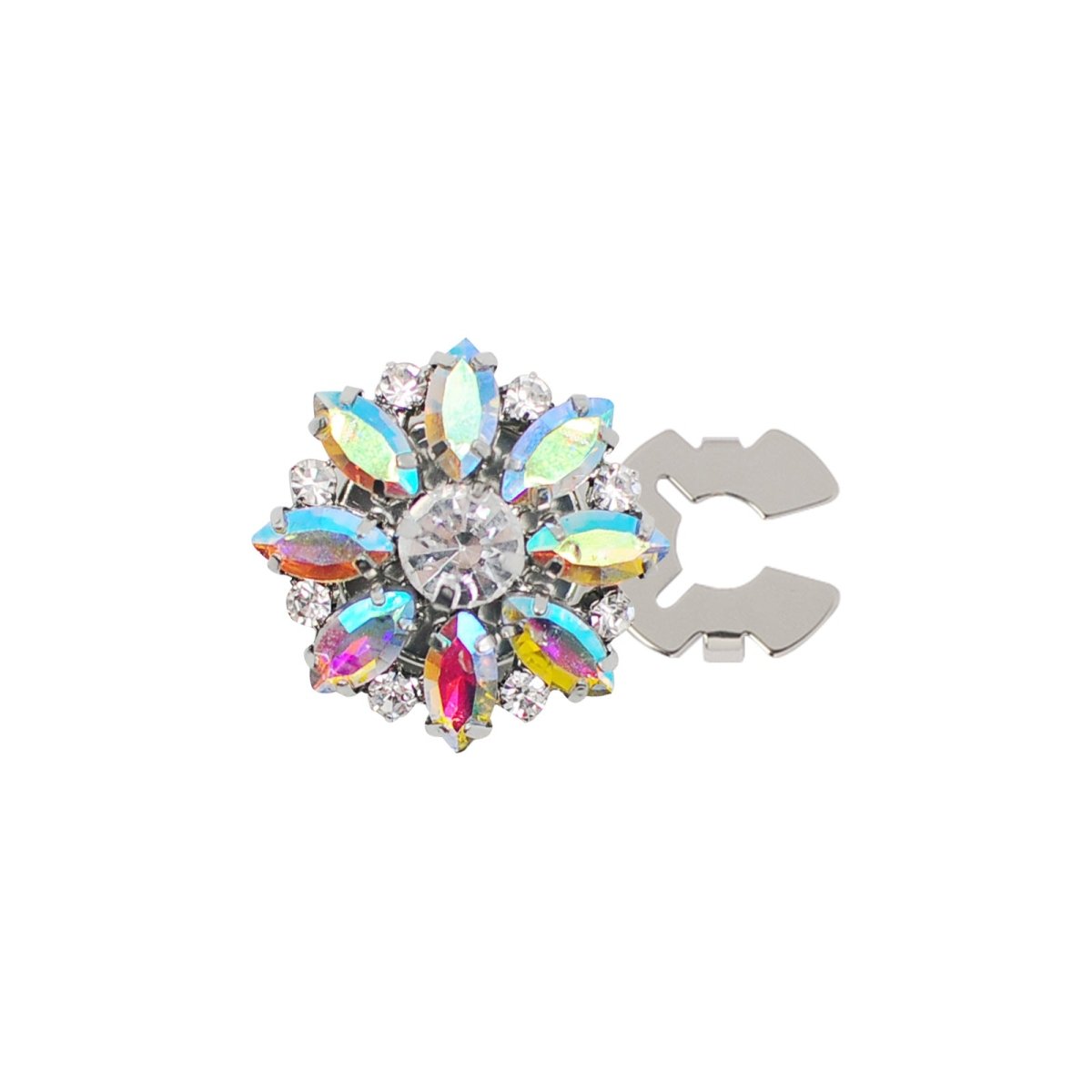 Cache-boutons strass | Pinces décoratives fleurs cristal (MAC359)