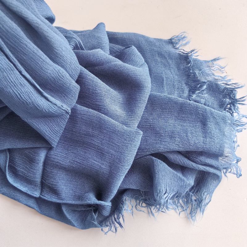 Hijab en coton à pompons | Hijab en crêpe à pompons (MH086)
