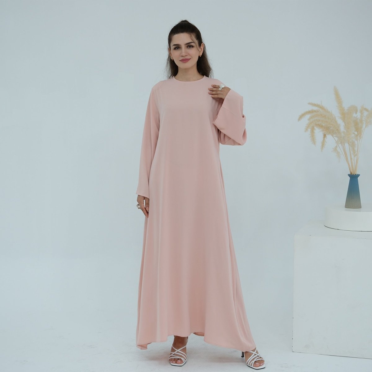 Abaya ouverte en mesh floral 3D (MOA288)