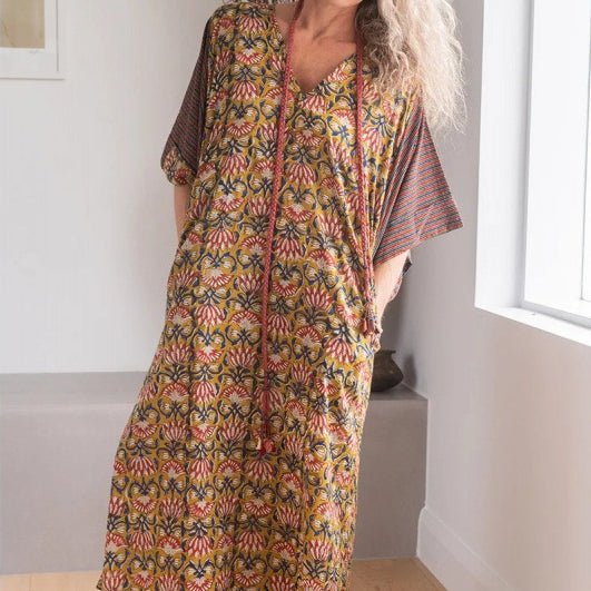 Robe Kaftan Maxi Imprimée (MS419)