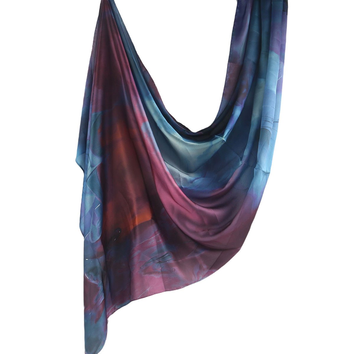 Foulard Hijab en Soie Imprimé Marbre (MH209)