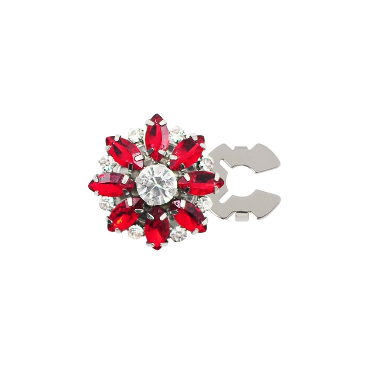 Cache-boutons strass | Pinces décoratives fleurs cristal (MAC359)