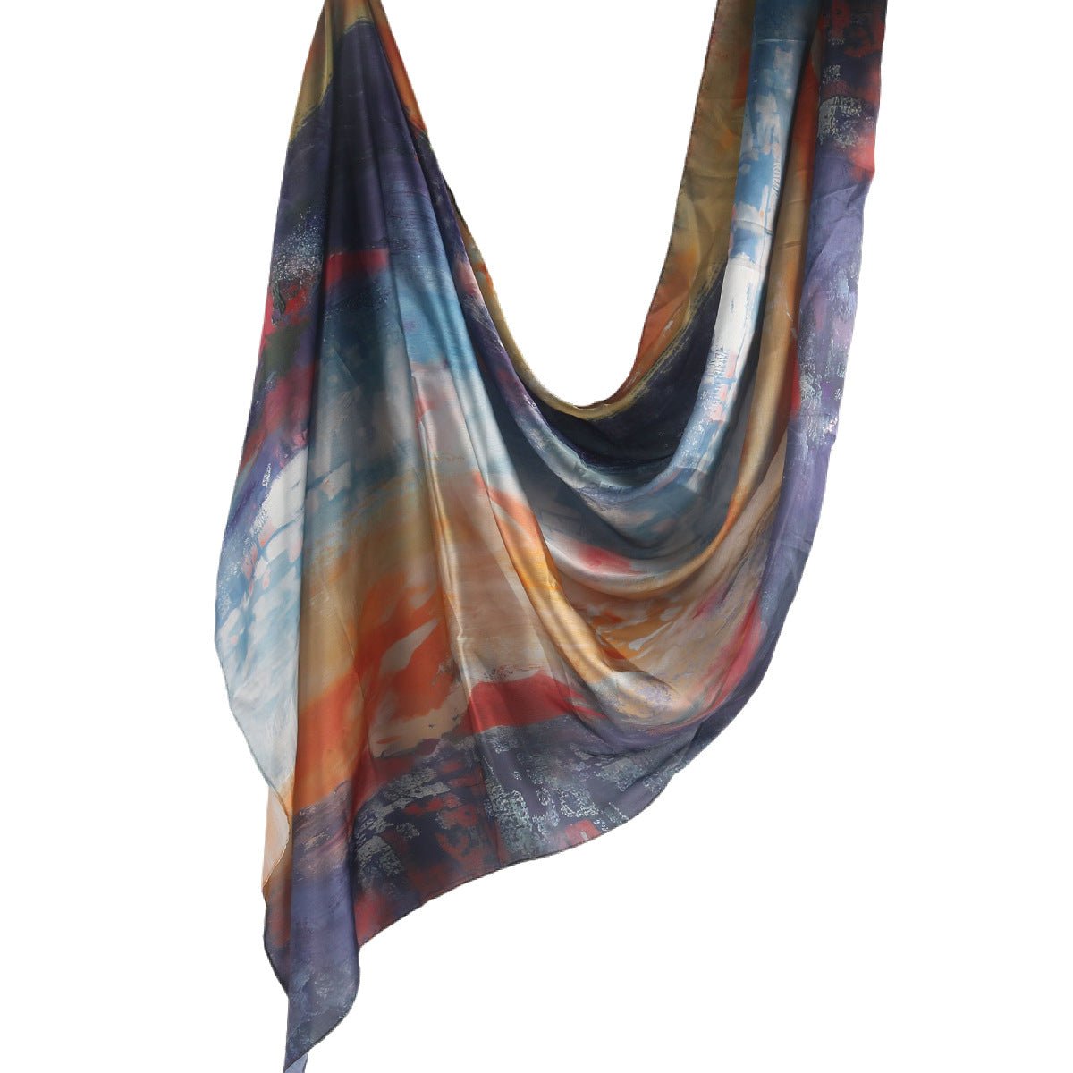 Foulard Hijab en Soie Imprimé Marbre (MH209)