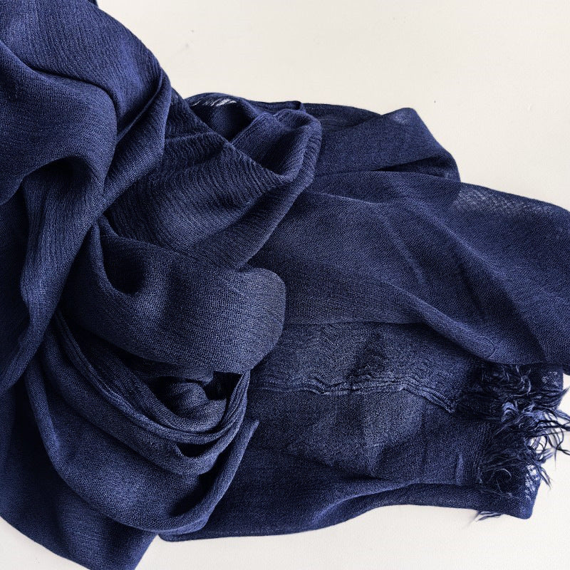 Hijab en coton à pompons | Hijab en crêpe à pompons (MH086)