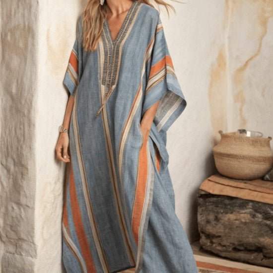 Robe Kaftan Maxi Imprimée (MS419)
