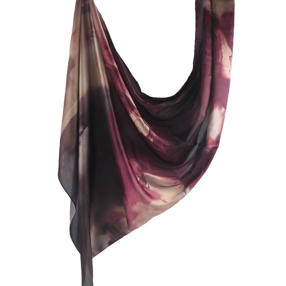 Foulard Hijab en Soie Imprimé Marbre (MH209)