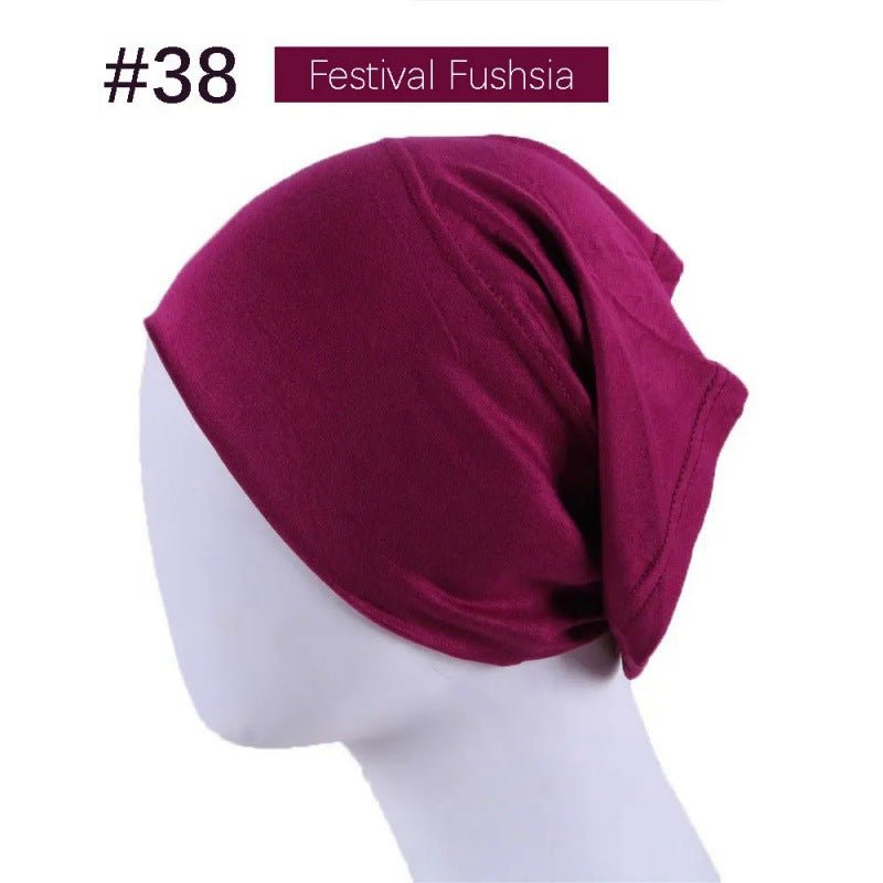 Bonnet Hijab en Coton Mercerisé | Bonnet Tube Extensible (MH198)