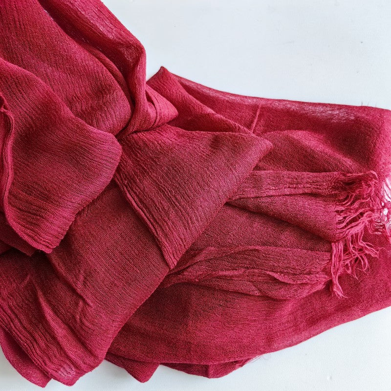 Hijab en coton à pompons | Hijab en crêpe à pompons (MH086)