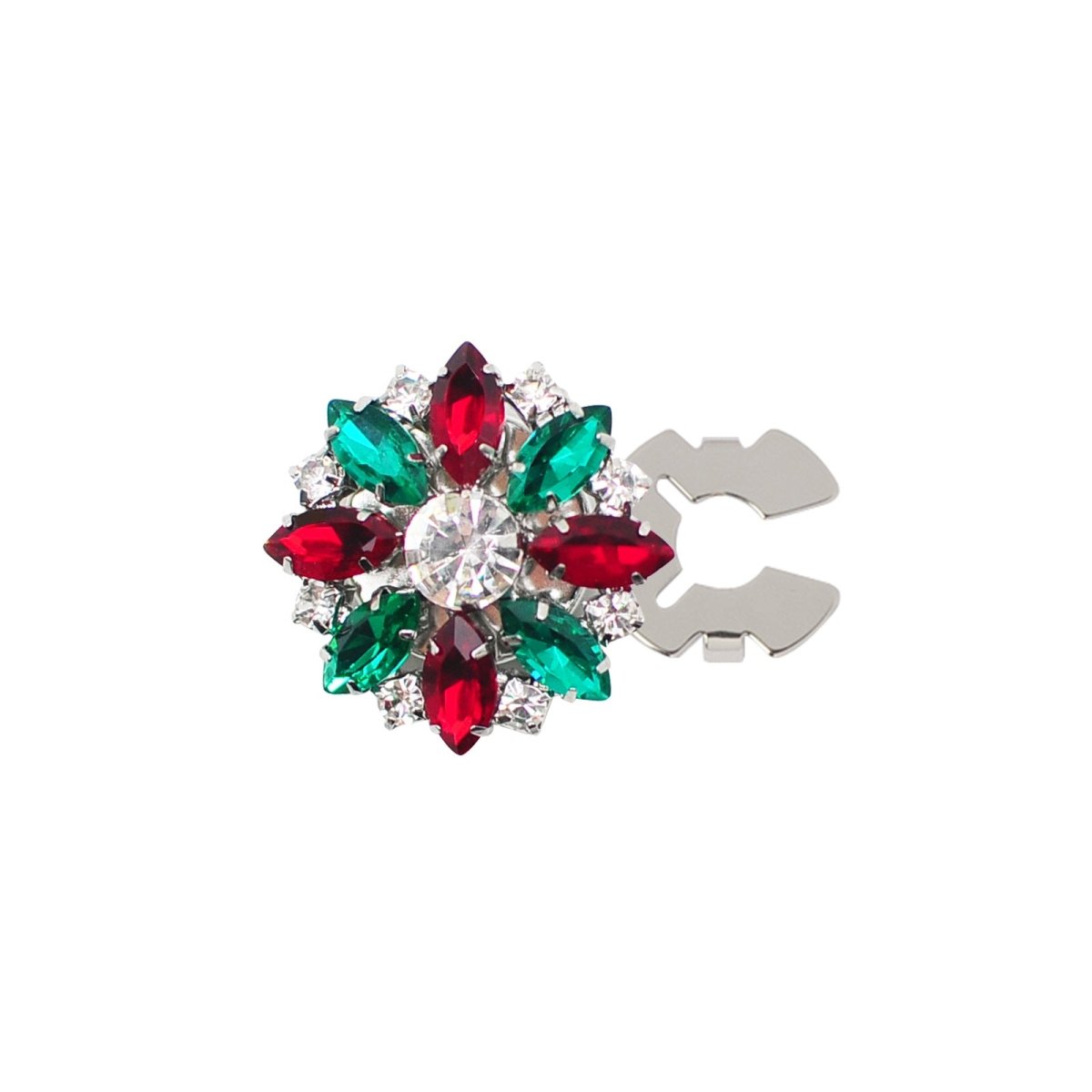 Cache-boutons strass | Pinces décoratives fleurs cristal (MAC359)