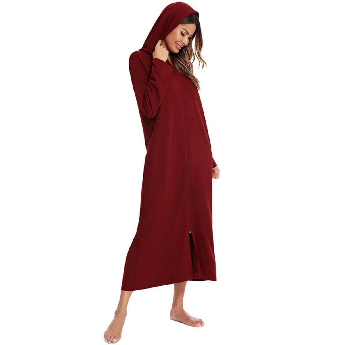 Cardigan long zippé et douillet avec poches | Confort Loungewear (MS110)