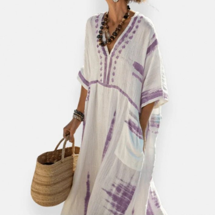 Robe Kaftan Maxi Imprimée (MS419)