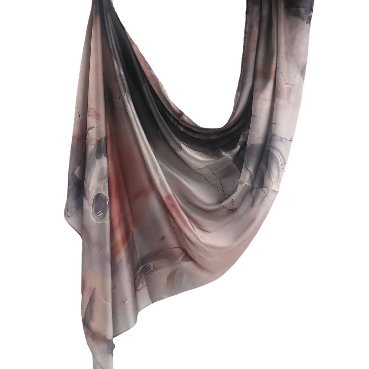 Foulard Hijab en Soie Imprimé Marbre (MH209)