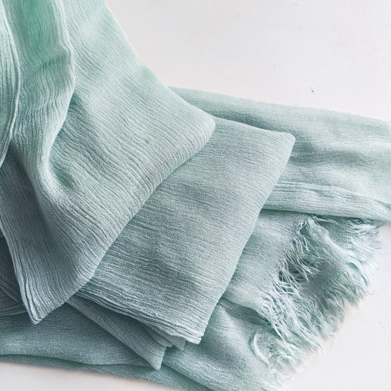 Hijab en coton à pompons | Hijab en crêpe à pompons (MH086)