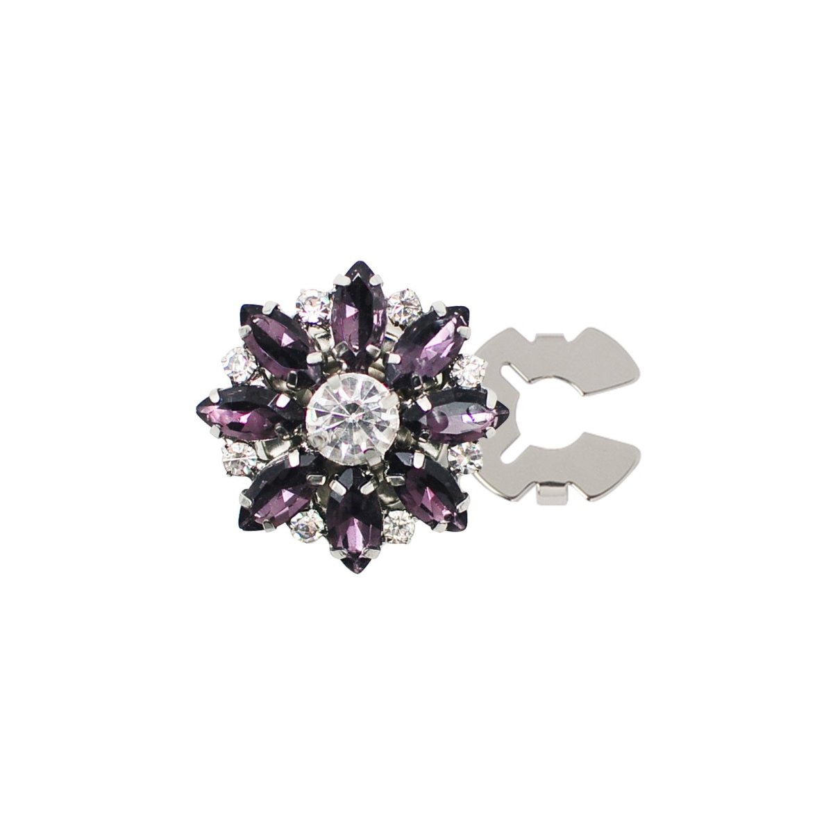 Cache-boutons strass | Pinces décoratives fleurs cristal (MAC359)