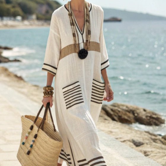 Robe Kaftan Maxi Imprimée (MS419)