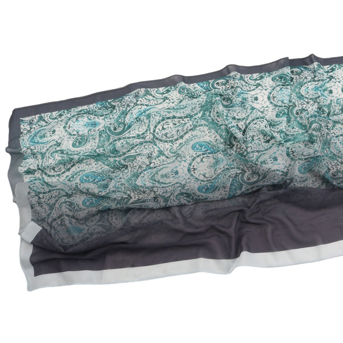 Écharpe Hijab en Mousseline Imprimée Élégante, Style Bohème, Respirante, Protection Solaire (MH136)