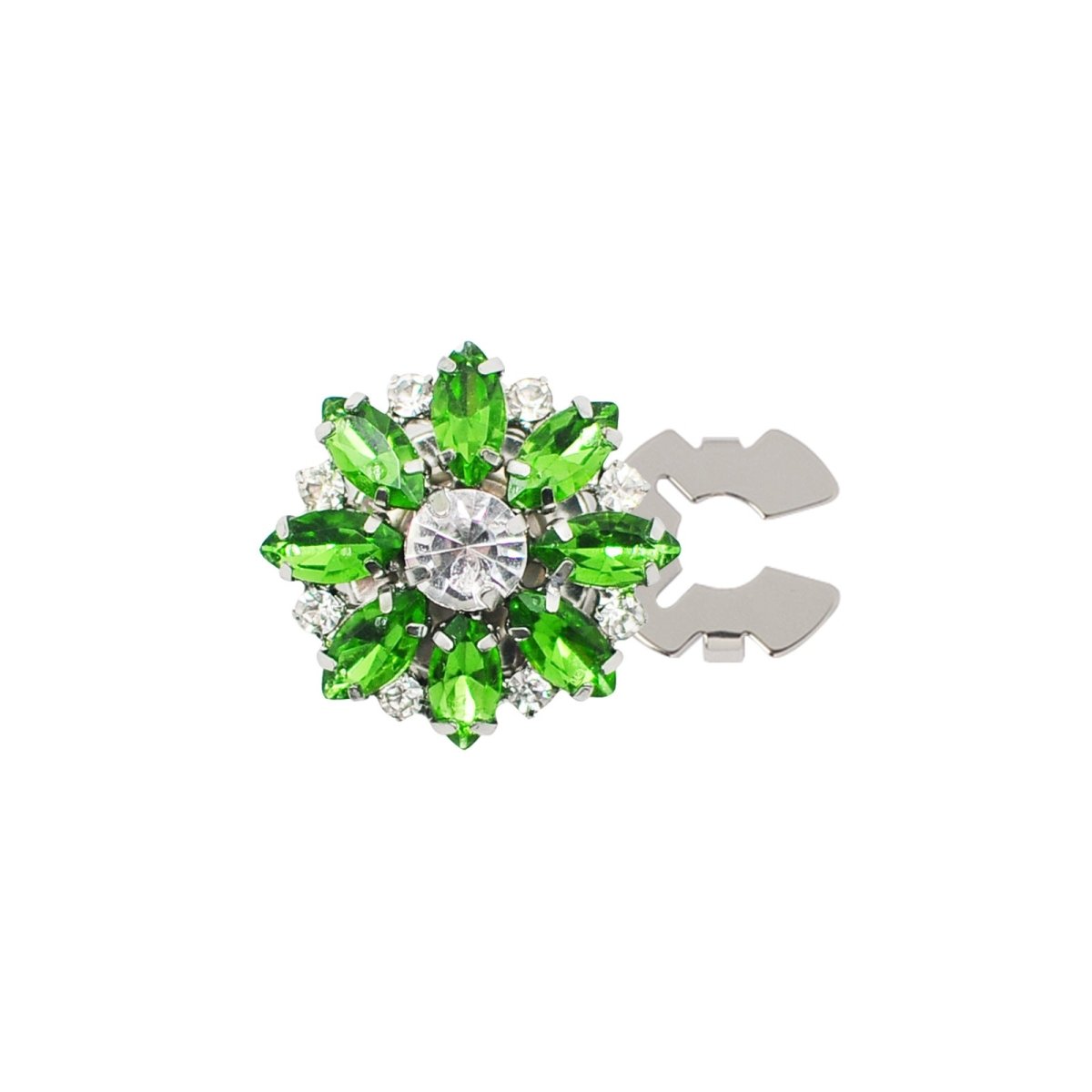 Cache-boutons strass | Pinces décoratives fleurs cristal (MAC359)