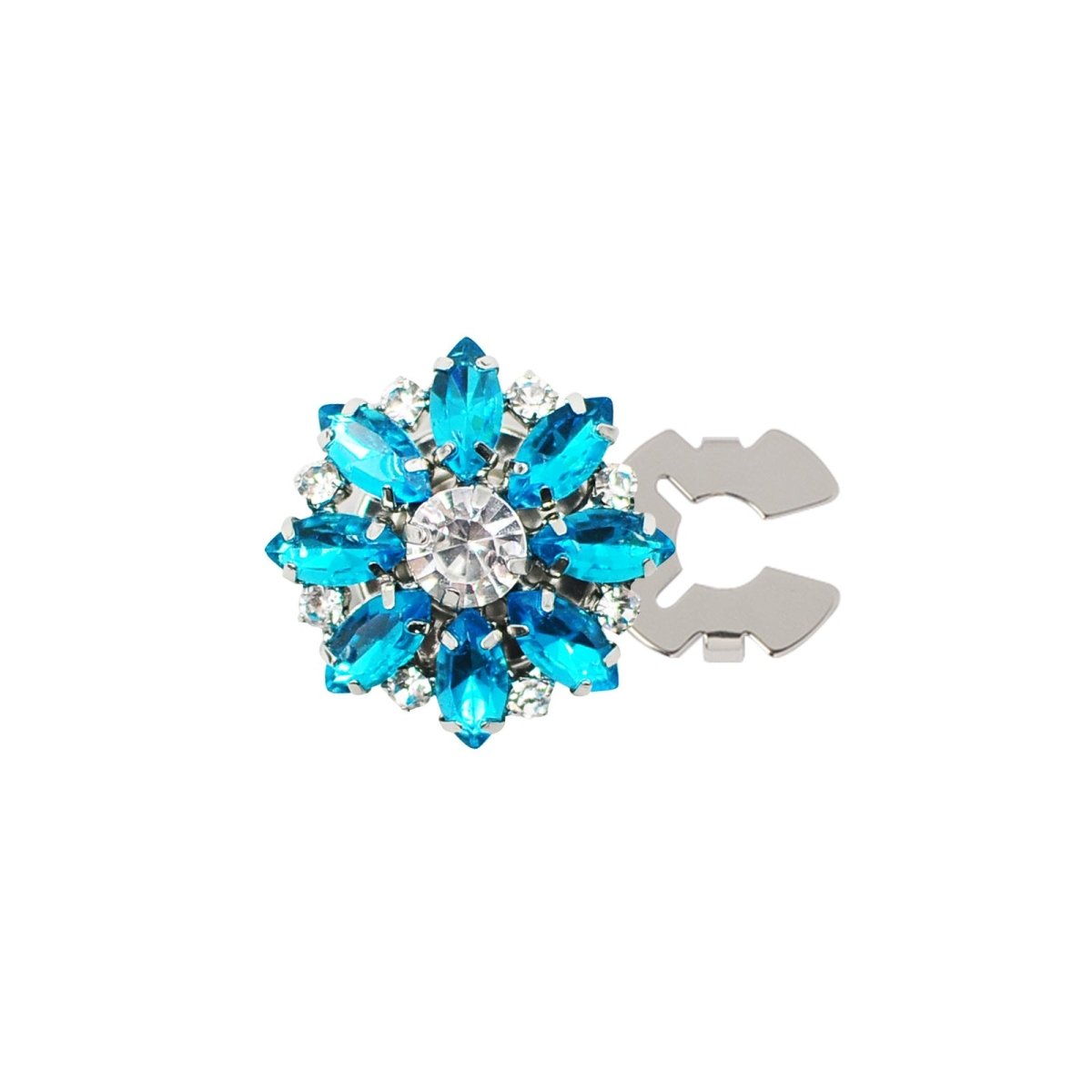 Cache-boutons strass | Pinces décoratives fleurs cristal (MAC359)