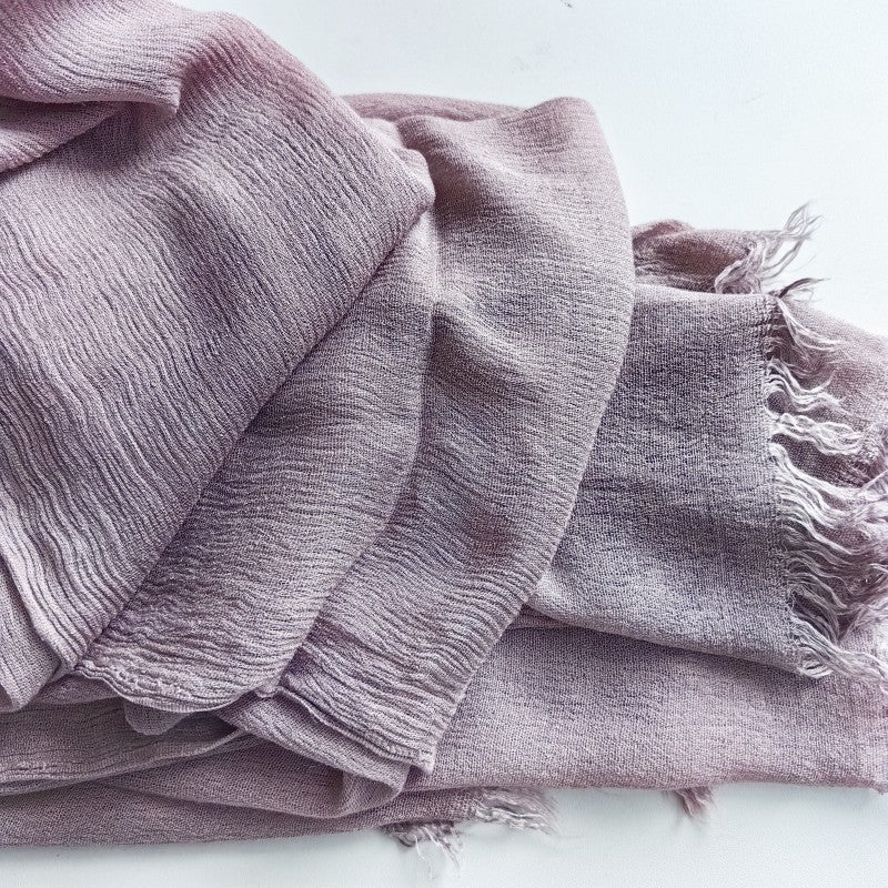Hijab en coton à pompons | Hijab en crêpe à pompons (MH086)