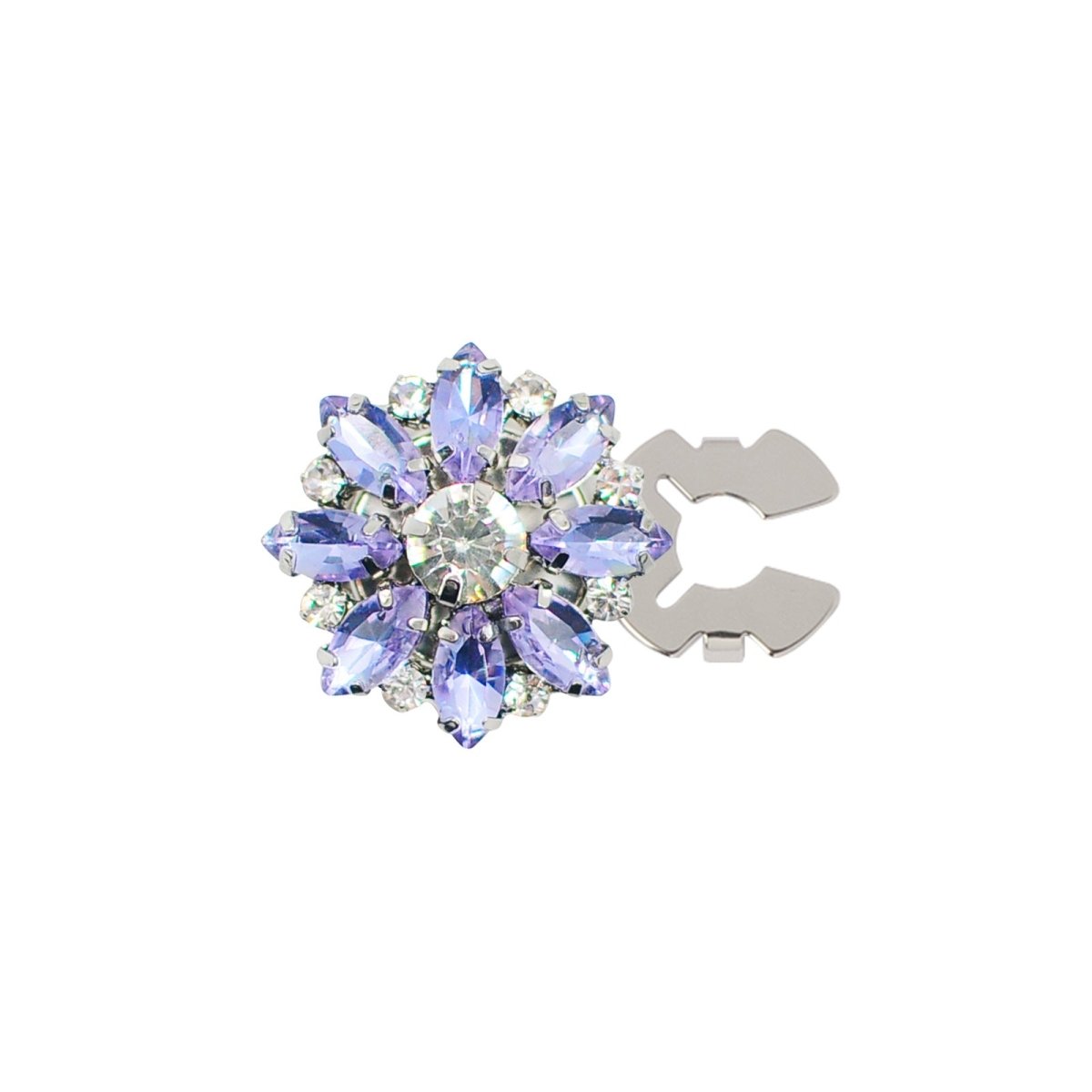 Cache-boutons strass | Pinces décoratives fleurs cristal (MAC359)
