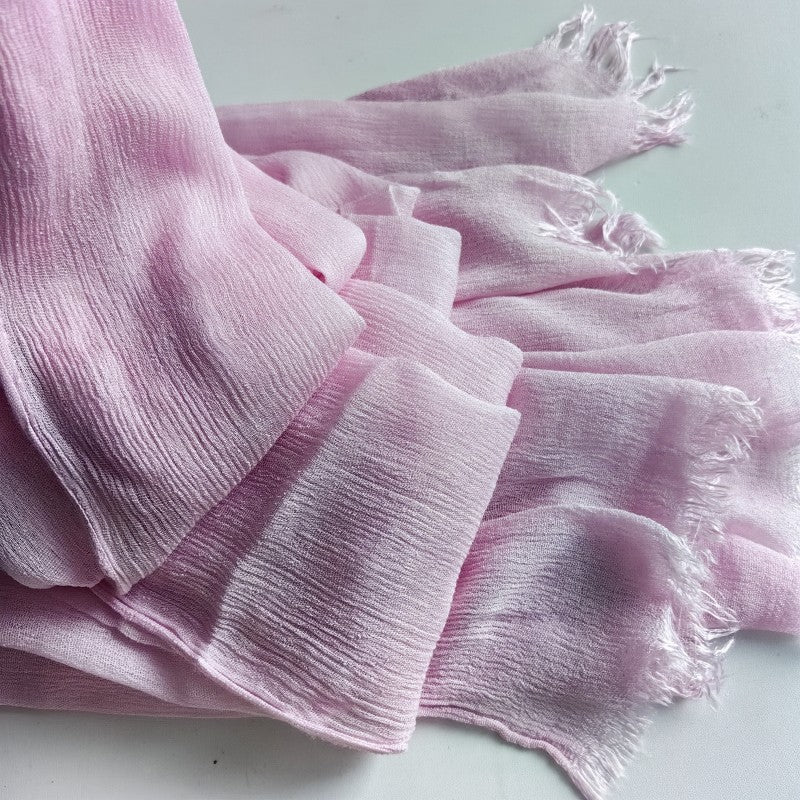 Hijab en coton à pompons | Hijab en crêpe à pompons (MH086)