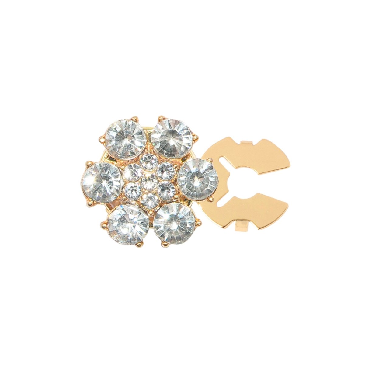 Cache-boutons strass | Pinces décoratives fleurs cristal (MAC359)