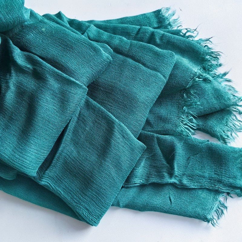 Hijab en coton à pompons | Hijab en crêpe à pompons (MH086)