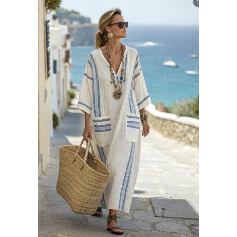 Robe Kaftan Maxi Imprimée (MS419)