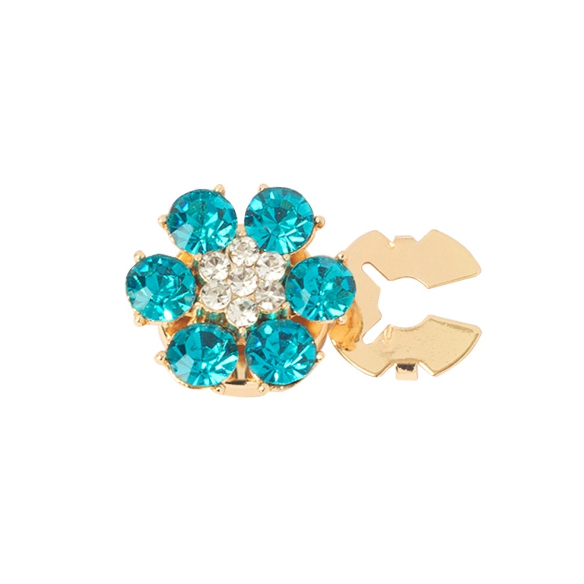 Cache-boutons strass | Pinces décoratives fleurs cristal (MAC359)