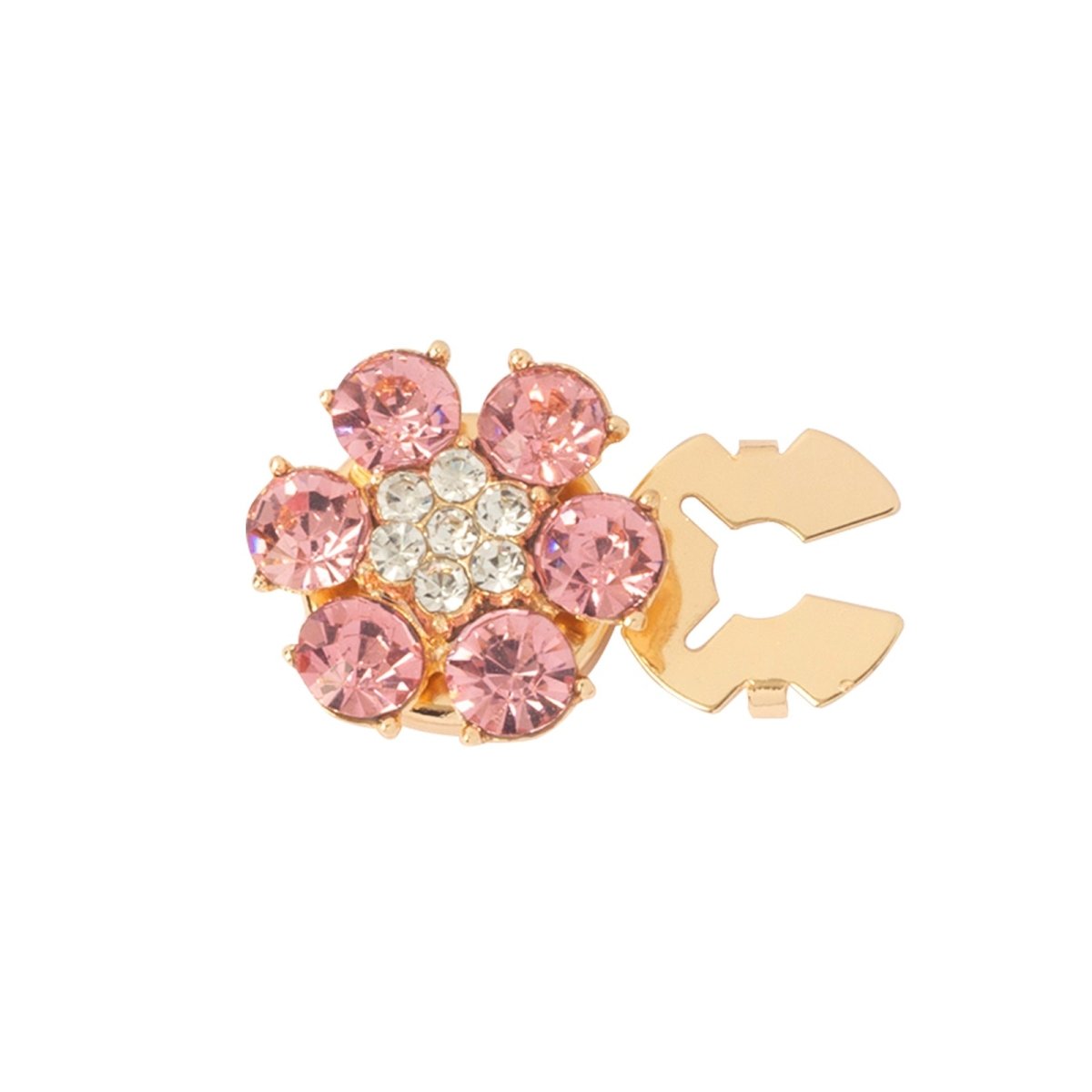 Cache-boutons strass | Pinces décoratives fleurs cristal (MAC359)