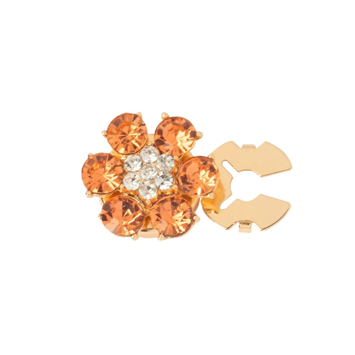 Cache-boutons strass | Pinces décoratives fleurs cristal (MAC359)