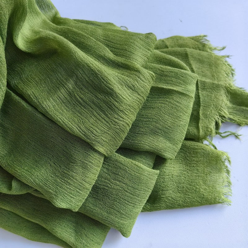 Hijab en coton à pompons | Hijab en crêpe à pompons (MH086)