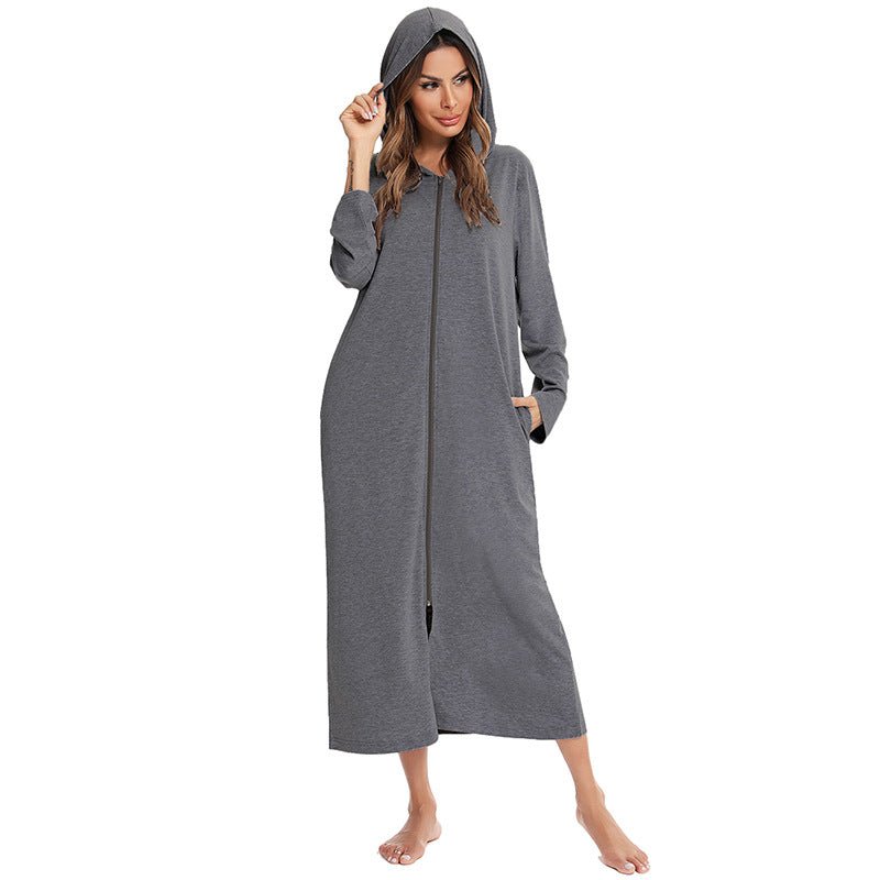 Cardigan long zippé et douillet avec poches | Confort Loungewear (MS110)