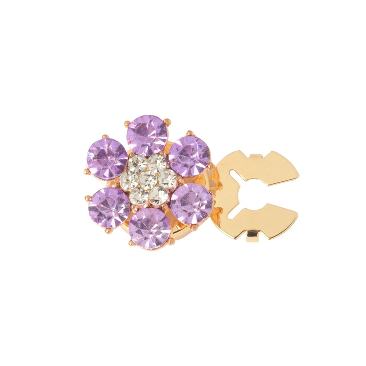 Cache-boutons strass | Pinces décoratives fleurs cristal (MAC359)