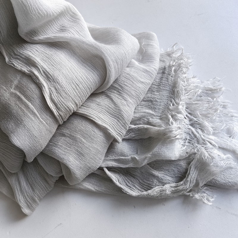 Hijab en coton à pompons | Hijab en crêpe à pompons (MH086)