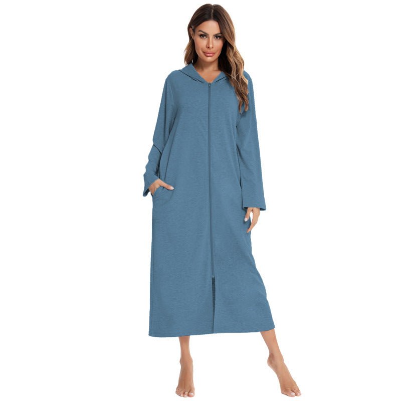 Cardigan long zippé et douillet avec poches | Confort Loungewear (MS110)